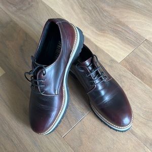 Oxford Platform Leather Shoes Size 7 EU 37 Made in Italy